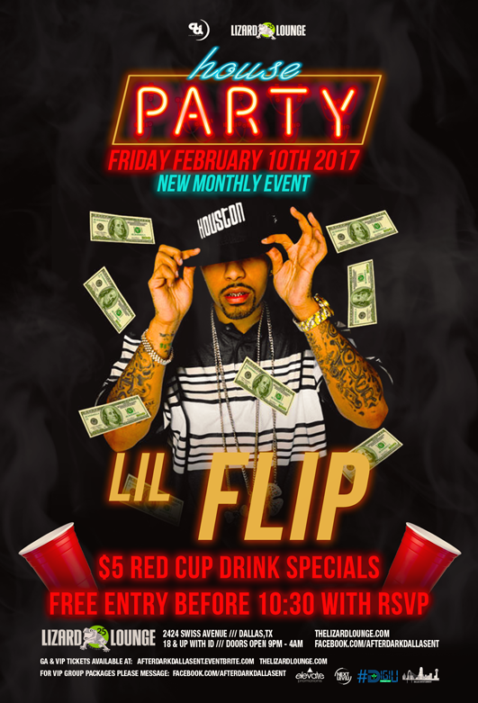 friday feb 10th 2017 house party w lil flip at the world famous